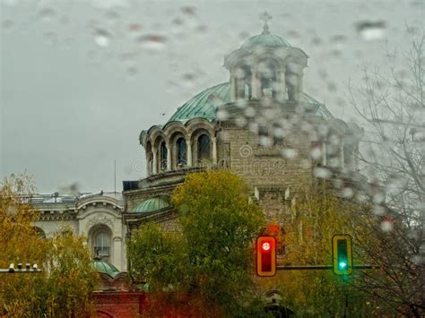 Raining Sofia stock photo. Image of europe, bulgaria - 98644442