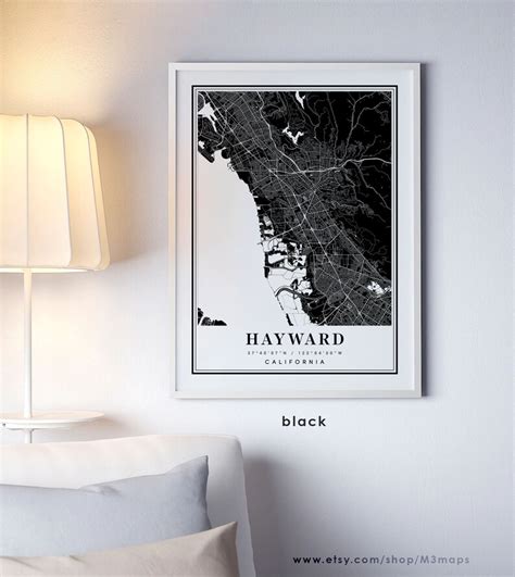 Hayward California Map Hayward CA Map Hayward City Map - Etsy