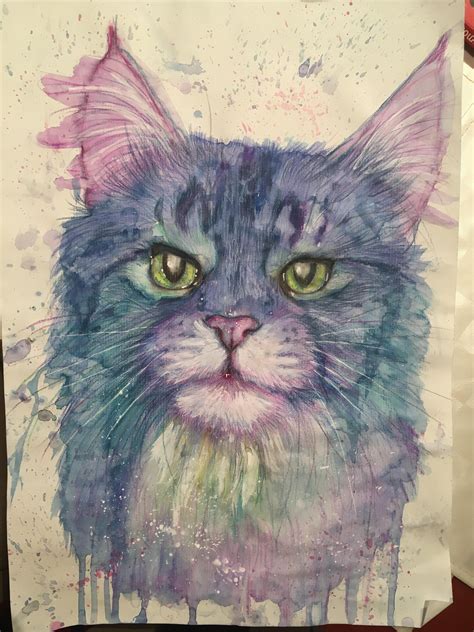 Cat watercolor 2018 #abstractart | Watercolor cat, Cat art, Watercolor art