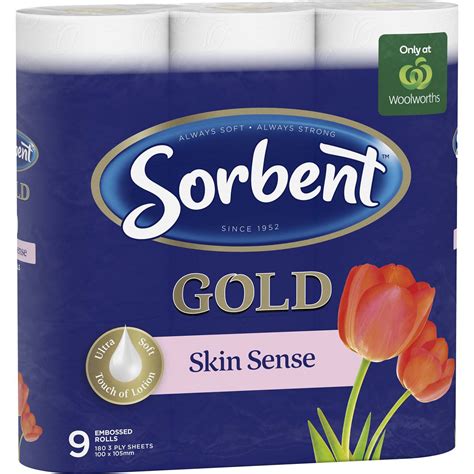 Sorbent Gold Skin Sense Toilet Tissue 9 Pack | Woolworths