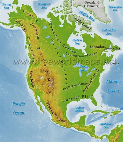 North America Physical Map North America Geography, Us Geography, North America Map, North ...