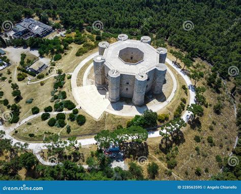 Castel Del Monte Aerial View, Unesco Heritage from Above, Apulia Stock Image - Image of drone ...