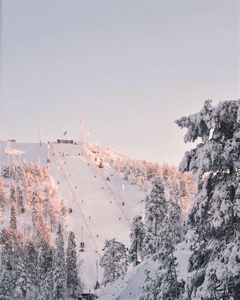 cute white aesthetic snowy ski mountains in peachy sunlight🌅💓 | Winter ...