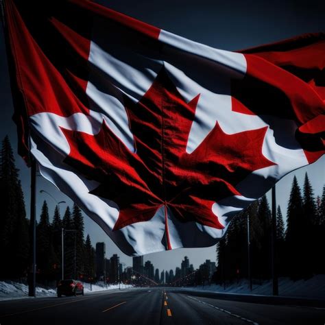 Premium AI Image | A red and white flag with the word canada on it