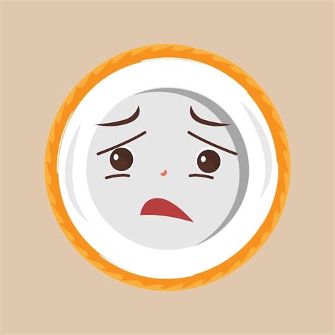 Premium Vector | Plate cartoon character with different expressions happy mood sad angry facial ...