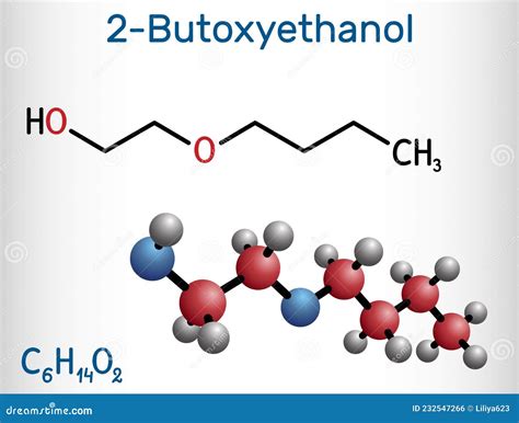 2-Butoxyethanol Solvent And Surfactant Molecule. Skeletal Formula ...