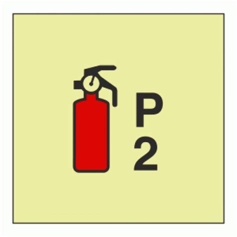 IMO - Fire Control Symbols Powder Fire Extinguisher Photoluminescent Sign IMO 6083