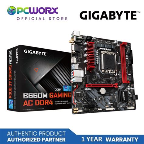 Gigabyte GA-B660M-GAMING-AC-DDR4 LGA1700 m-ATX (2x DIMM w/ WiFi ...