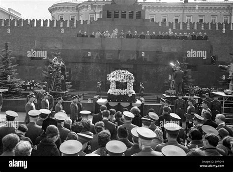 Mourning rally during cosmonaut Vladimir Komarov s funeral Red Square ...