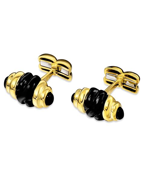 Yellow Gold and Onyx Cufflinks – Turgeon Raine