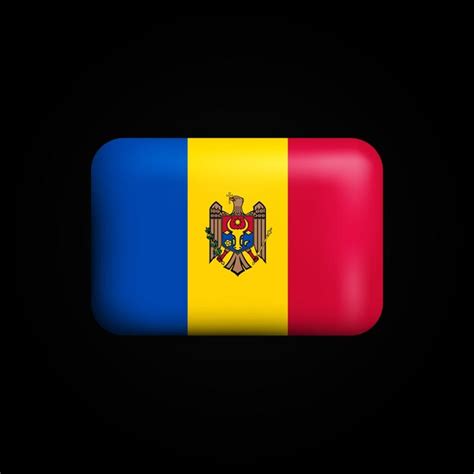 Premium Vector | Moldova flag 3d icon national flag of moldova