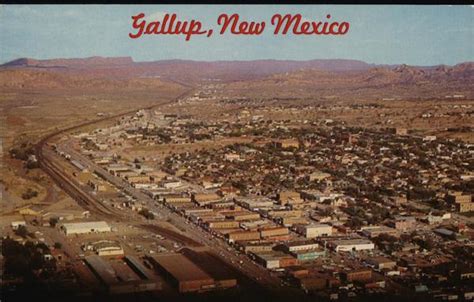 Aerial View of Town Gallup, NM Postcard