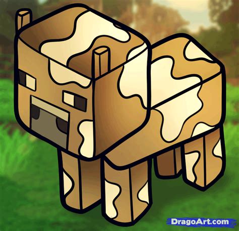 How To Draw A Minecraft Cow, Step by Step, Drawing Guide, by Dawn ...