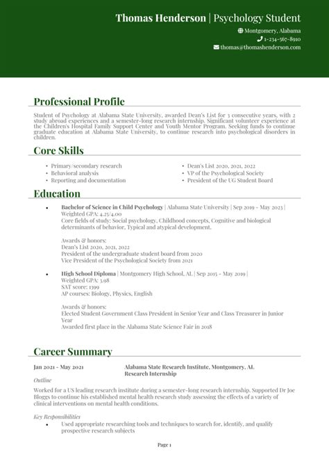 Scholarship resume example + guide and resume template