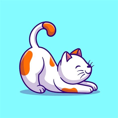 Free Vector | Cute Cat Stretching Cartoon Vector Icon Illustration ...