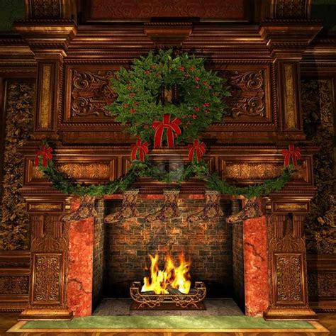 Christmas Fireplace Digital Printed Photography Backdrop, YHA-129 ...