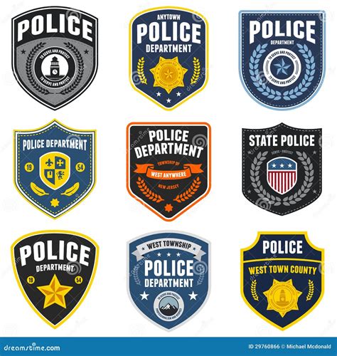 Police patches stock vector. Illustration of badge, banner - 29760866