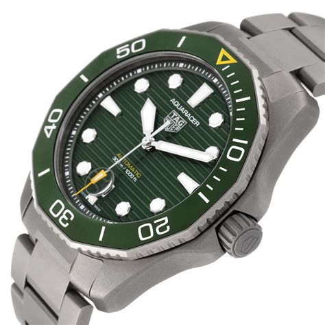 Tag Heuer Aquaracer Professional Titanium Green Dial Mens Watch WBP208B ...