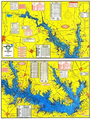 Topographical Fishing Map of Lake Sam Rayburn Rayburn Reservior With ...