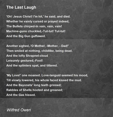 The Last Laugh Poem by Wilfred Owen - Poem Hunter