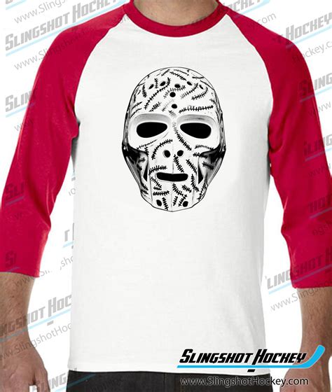 Buy Now - Gerry Cheevers Goalie Mask 3/4 Sleeve Raglan by Slingshot Hockey