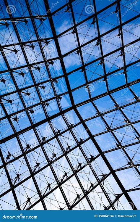 Through The Louvre Pyramid Glass From Inside Editorial Stock Image - Image: 19084134