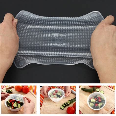 4Pcs Food Fresh Keeping Silicone Cover Wrap Reusable Food Wrap Seal Cover Stretchable LXY9-in ...