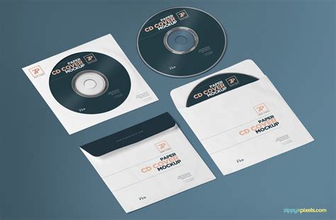 Free Paper CD Cover Mockup + CD Mockup PSD | ZippyPixels