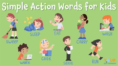 Action Words Pictures Printable