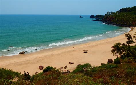 Green Water, Palm Trees And Secluded, Cabo De Rama Beach In South Goa ...