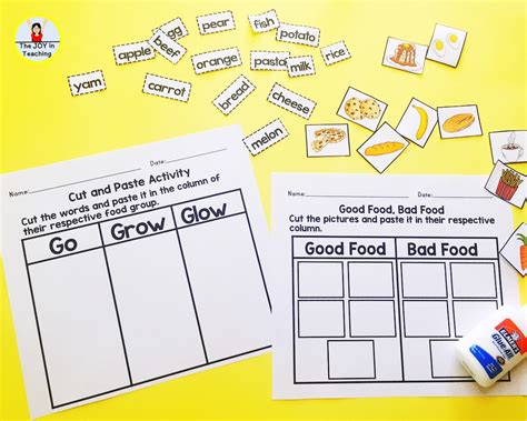 Go, Grow and Glow Foods Activity - Etsy UK