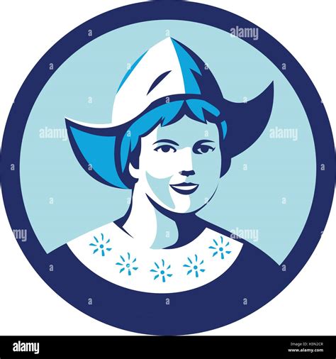 Illustration of a Dutch lady wearing traditional dutch cap or dutch Stock Vector Art ...