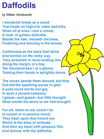 poem Daffodils by William Wordsworth