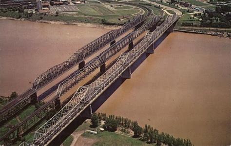 Bridges Over the Mississippi River Memphis, TN Postcard