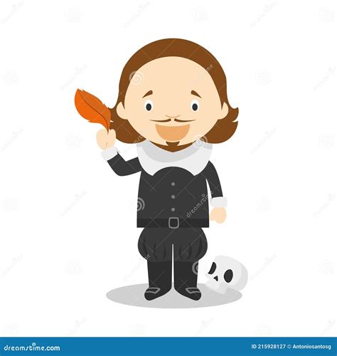 William Shakespeare Cartoon Character. Vector Illustration Stock Vector - Illustration of ...