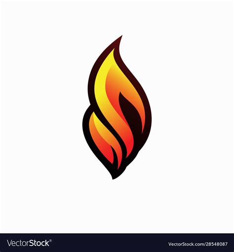 Red burning fire flame logo design template Vector Image