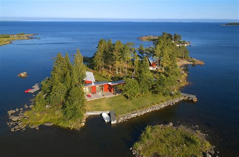 Own a Private Swedish Island With Charming Seaside Cabins For $1.4M - Dwell