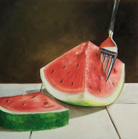 A Painting a Day by Joy Argento: Watermelon Oil Painting