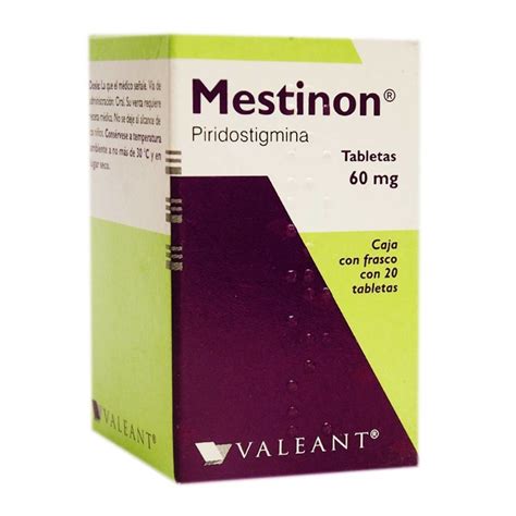 Mestinon tabletas 20 pzas de 60 mg c/u | Walmart