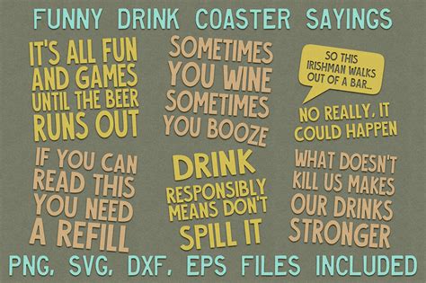 Funny Drink Coaster SVG Sayings