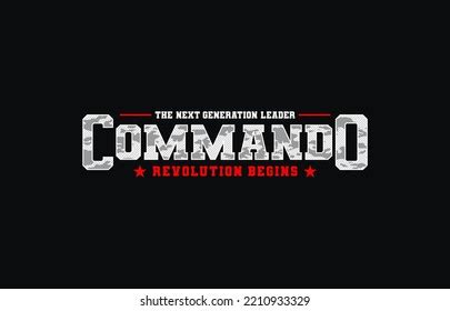 Commando Stylish Motivational Quotes Typography Sloganvector Stock ...