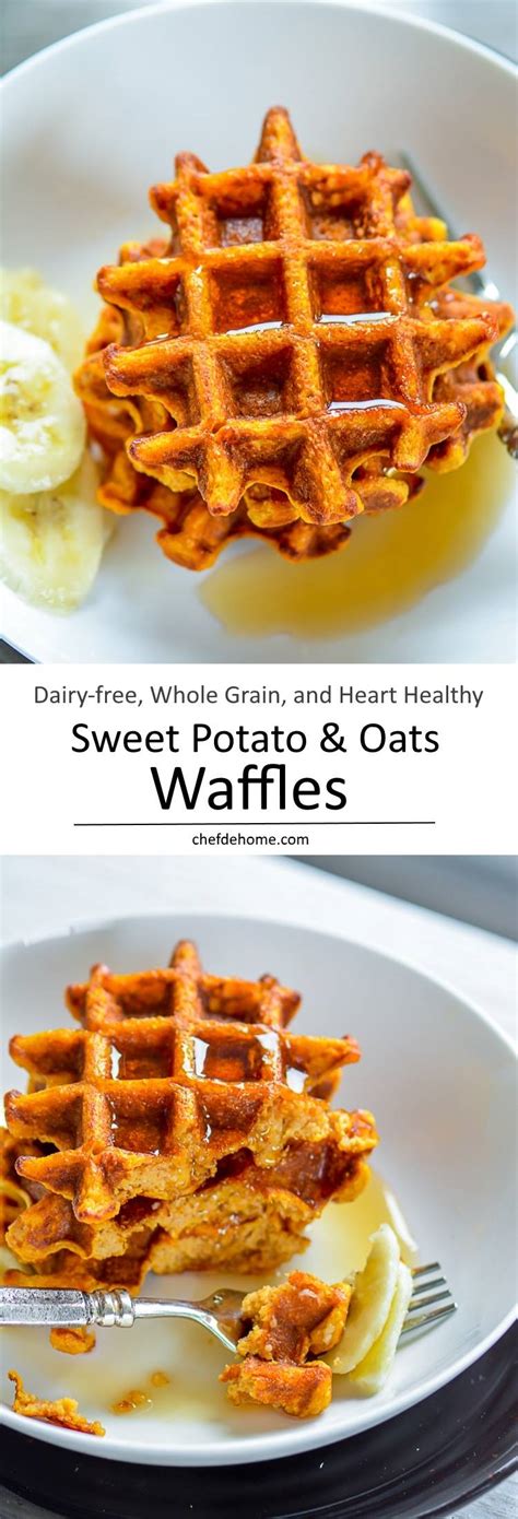 Healthy Sweet Potato Oats Waffles Recipe | ChefDeHome.com