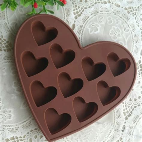 Silicone Chocolate Cake Mould Love Heart Shaped Molds Fondant Cake Chocolate Mold Decor DIY ...