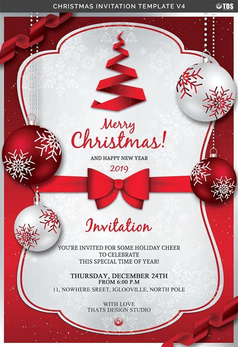 The fascinating Christmas Invitation Template V4Thats Design Store… | Christmas invitations ...