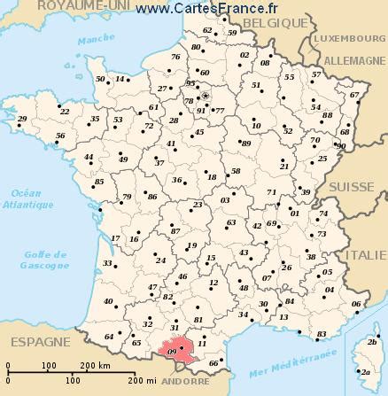 ARIEGE : map, cities and data of the departement of Ariège 09