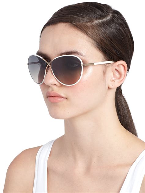 Lyst - Tom Ford Rosie 62mm Round Sunglasses in White