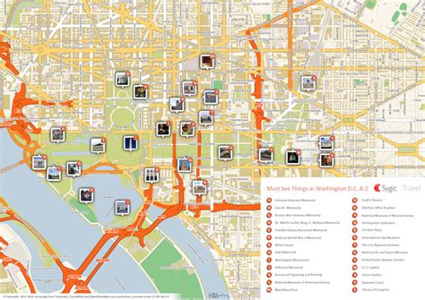 Washington D.C. Tourist Map in PDF | Sygic Travel