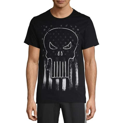 Marvel - Men's and Big Men's Marvel Punisher American Flag Graphic T ...