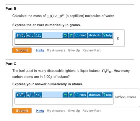 Calculate the mass of 1.00 times 1024 (a septillion) molecules of water. Express the answer ...