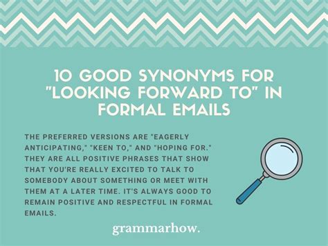 10 Good Synonyms For "Looking Forward To" in Formal Emails